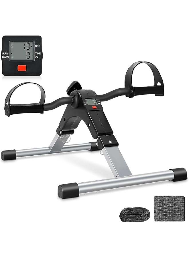 Uten Folding Pedal Exerciser Mini Under Desk Exercise Bike Foot Hand Cycle Portable Arm And Leg Exercise Peddler Machine With Lcd Monitor - Image 1