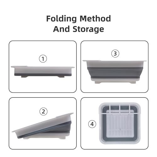 THANSTAR Collapsible Dish Drying Rack for RV Campers Portable Dinnerware Drainer Organizer for Kitchen Travel Trailer - Image 5