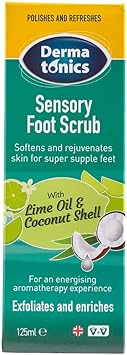 Dermatonics Sensory Foot Scrub Exfoliates and Enriches With Essential Lime Oil and Coconut Shell Suitable for Vegan Gently Buffs Away Hard Foot Skin 125 ml - Image 2