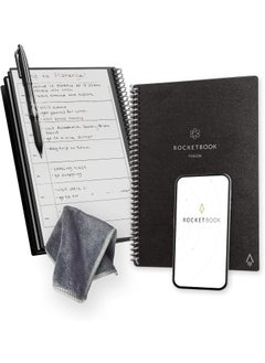 Rocketbook Fusion Reusable Undated Productivity Planner Executive Size 6x88 Black  Goals Monthly and Weekly Calendar Daily Todo List Lined and Dotted Notes Pages