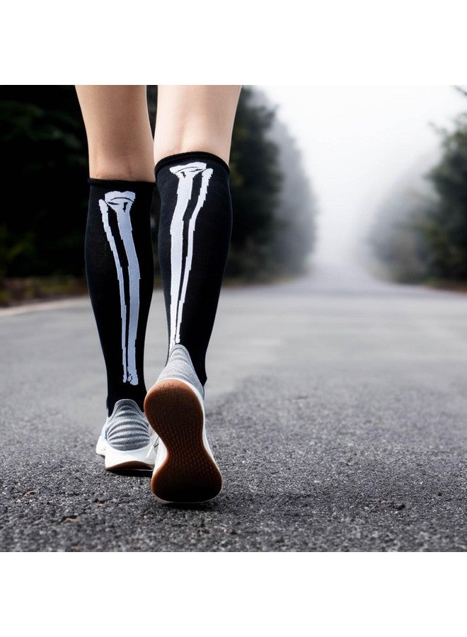 جون فور أ ران جوارب رياضية للجري مبطنة بنصف الركبة بتصميم هيكل عظمي لعيد الهالوين، جوارب جري ممتعة من Gone For a Run، مقاس واحد - Image 4