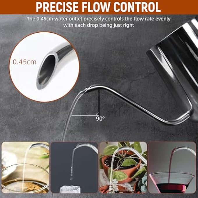 rayihni Pour Over Coffee Gooseneck Water Kettle 350Ml Coffee Pot Gooseneck Kettle Hand Drip Kettle Pour Over Coffee - Image 5