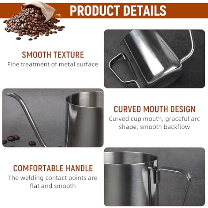 rayihni Pour Over Coffee Gooseneck Water Kettle 350Ml Coffee Pot Gooseneck Kettle Hand Drip Kettle Pour Over Coffee - Image 4