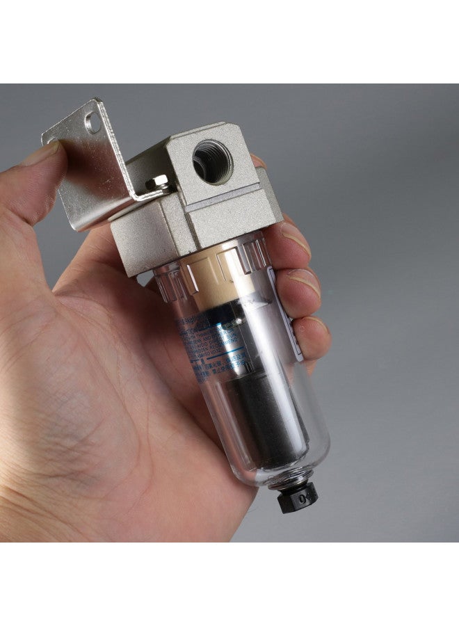 CrocSee C1.8C.027 1/4" NPT Thread 26CFM Automatic Drain Air Compressor Compressed In Line Particulate Moisture Water Trap Filter Separator with Mount - Image 1