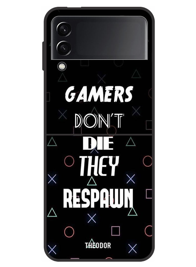 Protective Case Cover For Samsung Galaxy Z Flip 3 5G    Gamers Dont Die