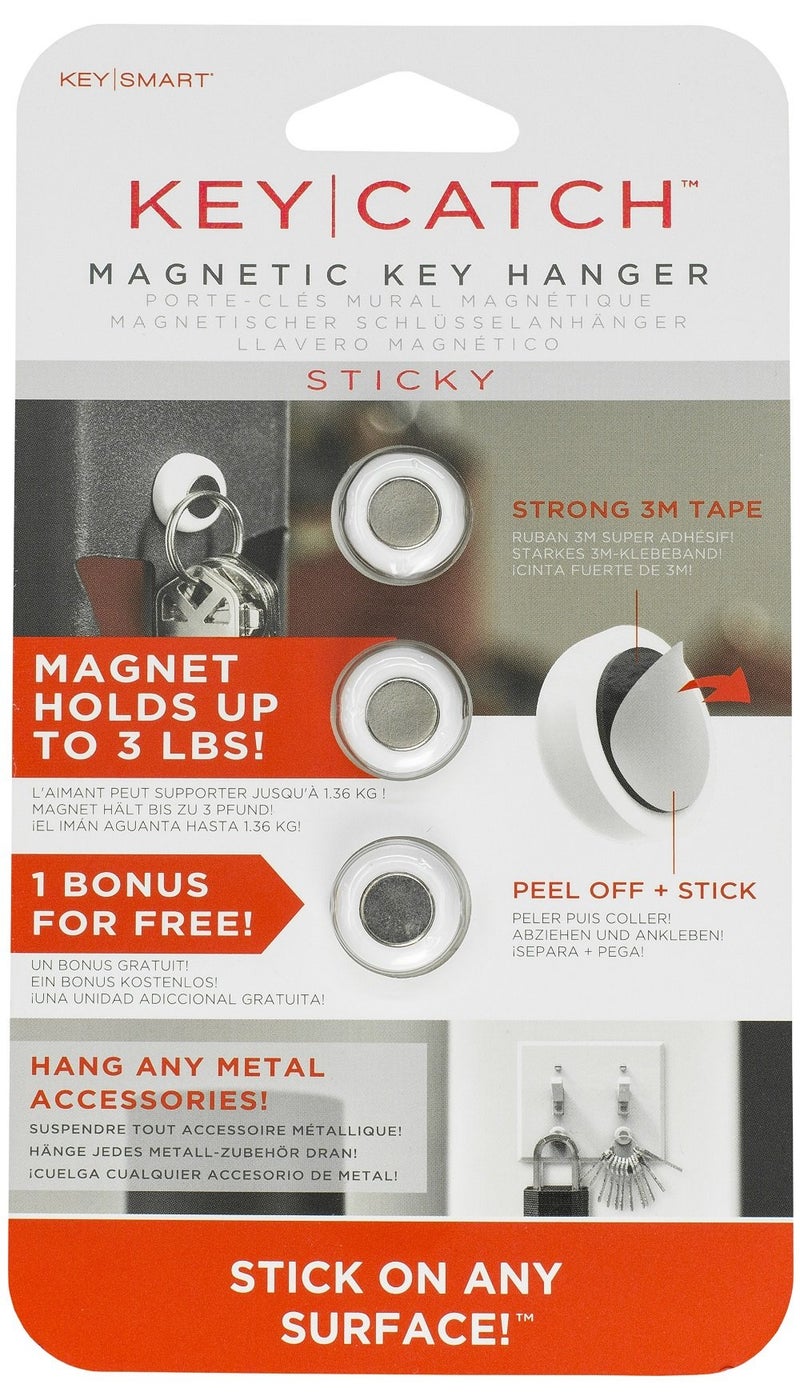 key smart KeyCatch KeySmart The Sticky by ®: A Modern Magnetic Key Rack (3 Pack)  - Image 1