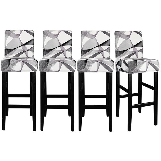 JACQUARD BAR CHAIR STOOL COVER 4 PACK STRETCH CHAIR SLIPCOVER PATTERN FOR SHORT SWIVEL DINING CHAIRCOUNTER HEIGHT SIDE CHAIRS839K