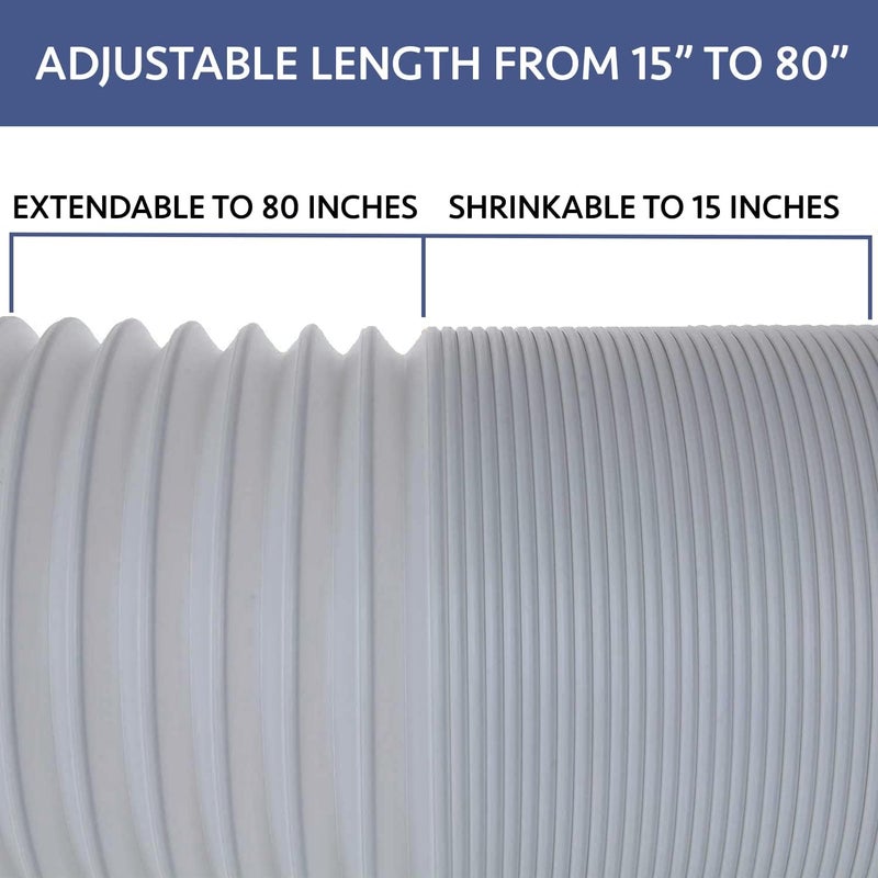 ALPINE HARDWARE Portable Air Conditioner Exhaust Vent Hose - 5.1" and 5.9" Diameter, 80" Length (Clockwise) - Image 4