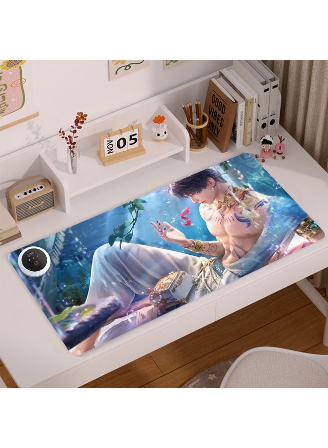 Heating Mouse Pad Oversized Leather Heating Pad Love And Deep Space Shen Xing Back To 3rd Gear Temperature Control Electronic Competition Game Keyboard Pad-Color:360x600x2mm (left Switch)-Pattern:Lo
