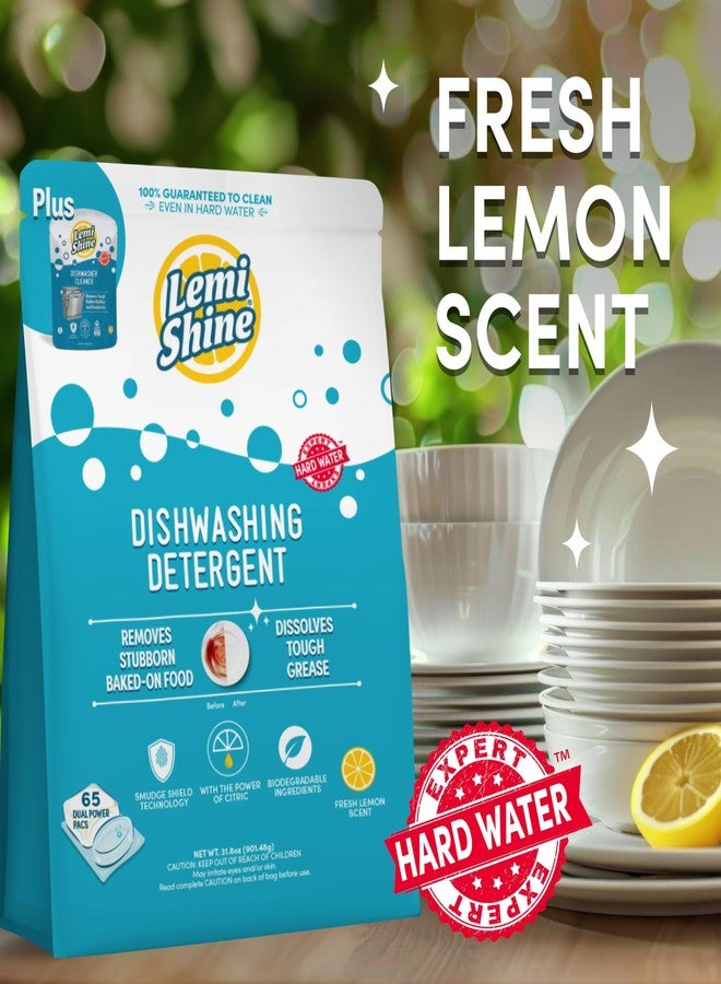 Lemi Shine Natural Dishwasher Detergent Pods + Dishwasher Cleaner 1 ct | All-In-One Powder & Gel Pods with Powerful Citric Acid | Eco Friendly Dish Wash Cleaning Supplies - 65 Count - Image 5
