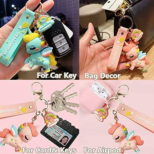 Tera13 TERA 13 Unicorn Theme Keychain for Kids (1 Pcs) - Metal Hook Keyring, Stylish Return Gifts for Girls - Image 3