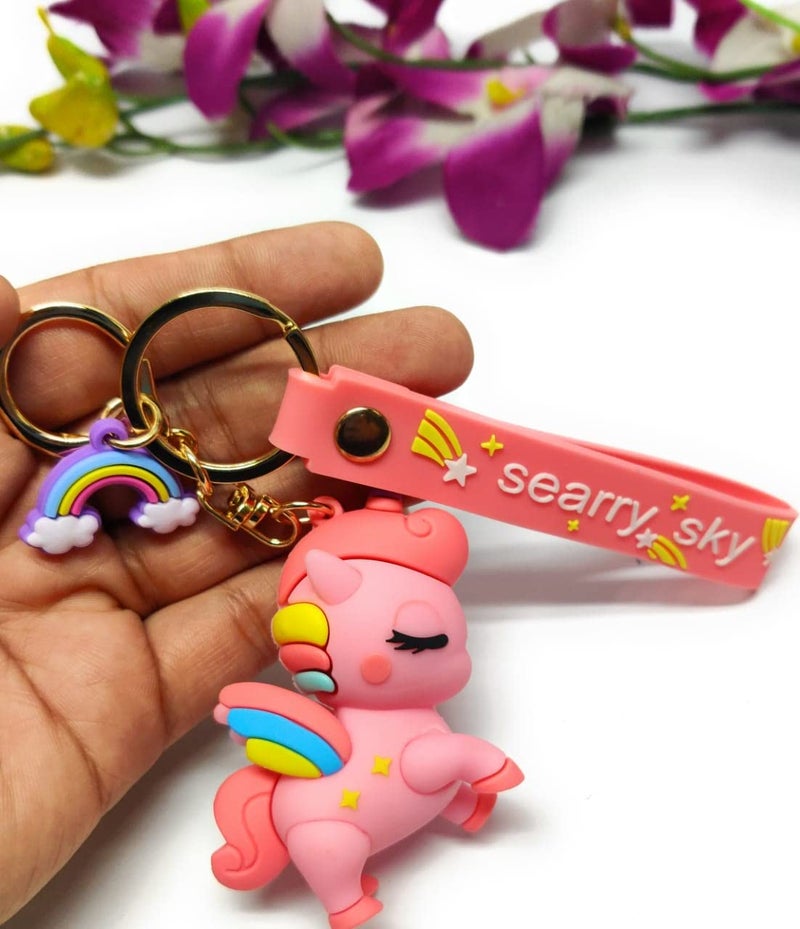 Tera13 TERA 13 Unicorn Theme Keychain for Kids (1 Pcs) - Metal Hook Keyring, Stylish Return Gifts for Girls - Image 5