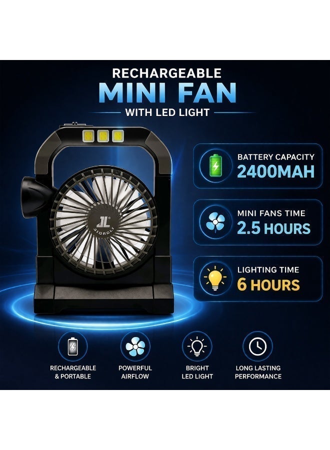 مصباح مروحة شمسي فاخر JL-9522 | مصباح طوارئ LED قابل لإعادة الشحن مع مروحة مدمجة، شحن USB، مصباح تخييم خارجي محمول، مروحة متعددة الوظائف تعمل بالطاقة الشمسية مع حامل للمصباح اليدوي والمصباح الكهربائي - Image 3