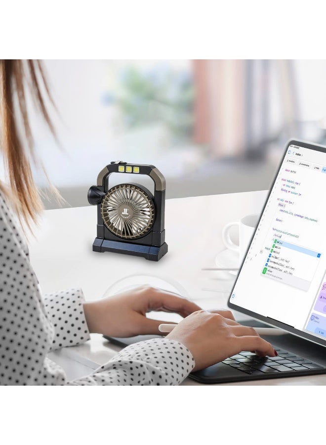مصباح مروحة شمسي فاخر JL-9522 | مصباح طوارئ LED قابل لإعادة الشحن مع مروحة مدمجة، شحن USB، مصباح تخييم خارجي محمول، مروحة متعددة الوظائف تعمل بالطاقة الشمسية مع حامل للمصباح اليدوي والمصباح الكهربائي - Image 1