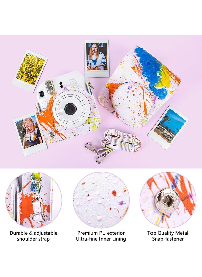 General Colourful camera case for Fujifilm Instax Mini 12 instant camera, PU leather protector for Polaroid camera instax mini 12 carry case  - Image 3