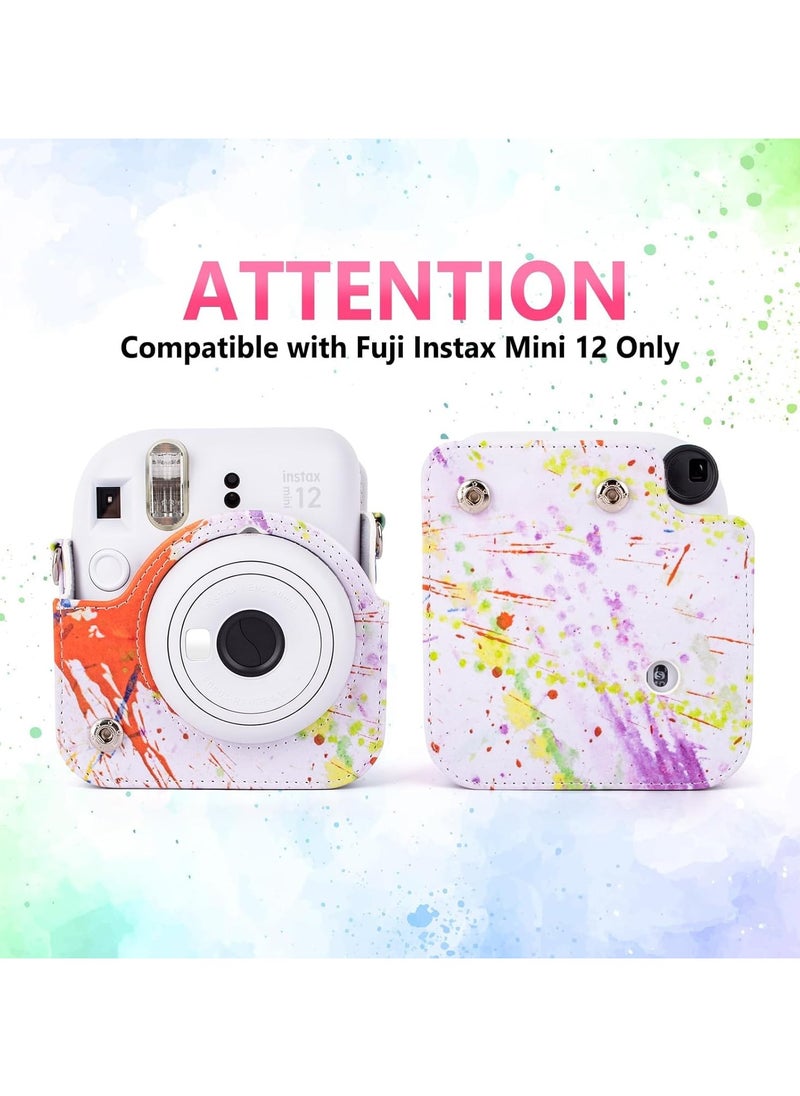 General Colourful camera case for Fujifilm Instax Mini 12 instant camera, PU leather protector for Polaroid camera instax mini 12 carry case  - Image 4