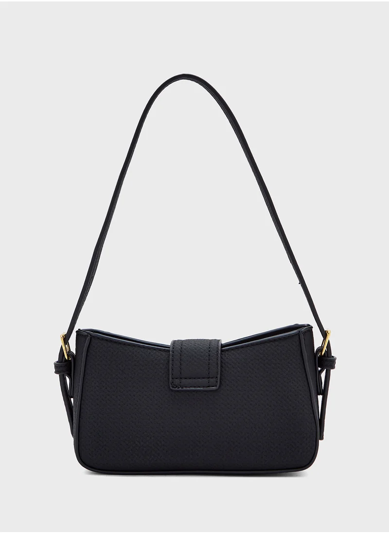 Ginger Buckle Detail Shoulder Bag