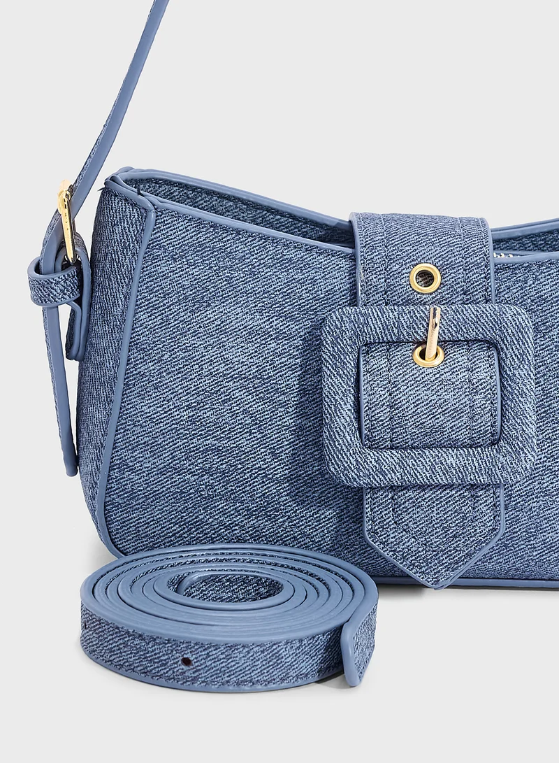 Ginger Buckle Detail Shoulder Bag
