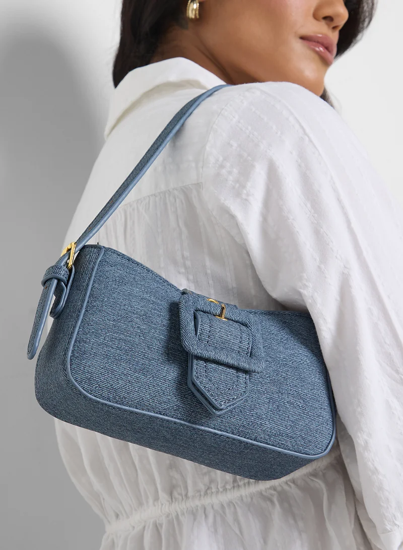 Ginger Buckle Detail Shoulder Bag