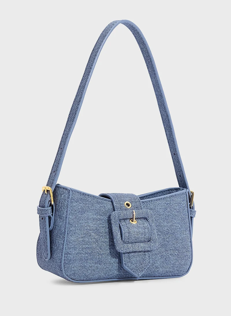 Ginger Buckle Detail Shoulder Bag