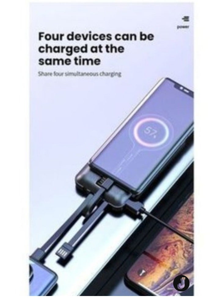 JAJEEK "NEW Fast Charging Power Bank – 10,000mAh, Charges 4 Devices Simultaneously (Black/White)" - Image 2