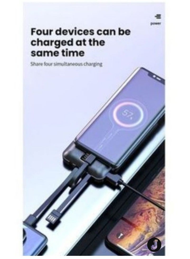 JAJEEK "NEW Fast Charging Power Bank – 10,000mAh, Charges 4 Devices Simultaneously (Black/White)" - Image 4