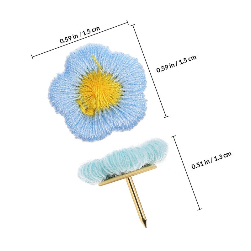 30 Pastel Color Decorative Flower Push Pins For Cork Bulletin Board Office School Supplies - Image 3