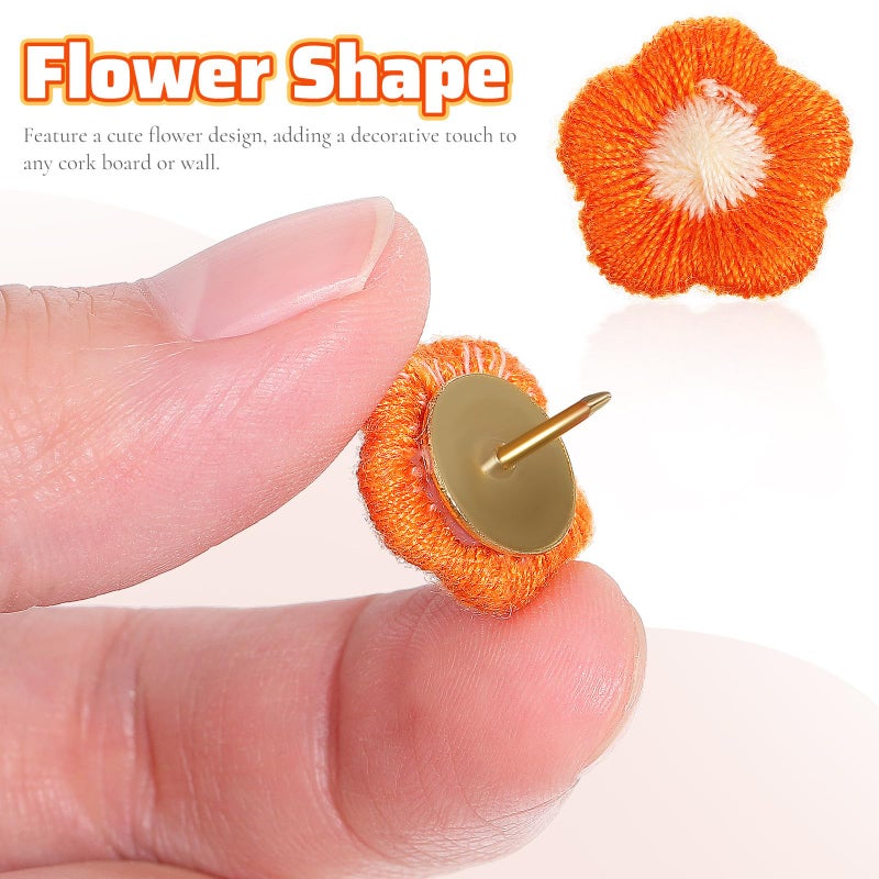 30 Pastel Color Decorative Flower Push Pins For Cork Bulletin Board Office School Supplies - Image 4
