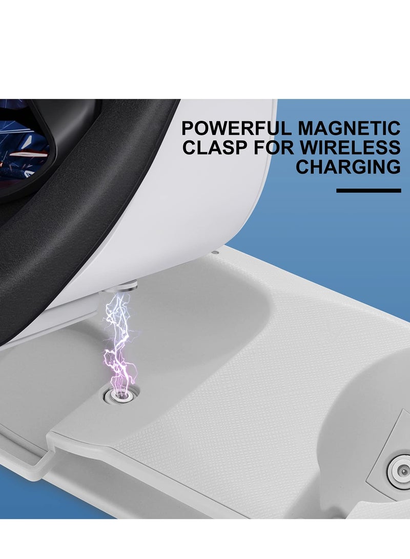 Zikra Charging Dock Station for Oculus Quest 2 - Fast VR Charger Stand for Oculus/Meta Quest 2 Headset Touch Controller Accessories with 2 Rechargeable Batteries,USB-C Charger and Cable(White) - Image 4