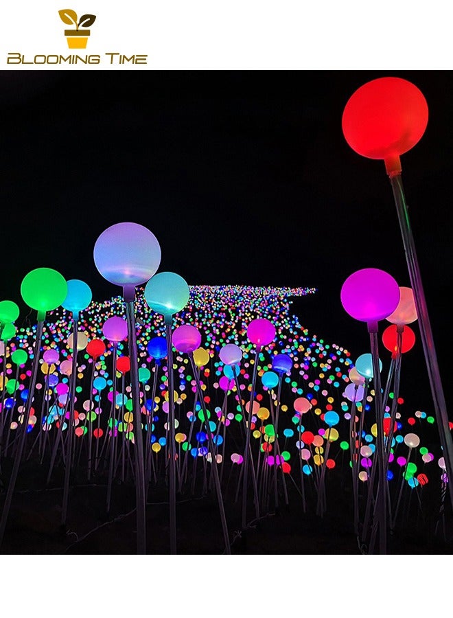 بلومنغ تايم اثنين من الطاقة الشمسية بروبلين الكرة الصمام مصباح مضيئة الكرة مصباح المناظر الطبيعية في الهواء الطلق للماء الإضاءة فناء الشوارع الملونة الكرة أضواء الحديقة - Image 1
