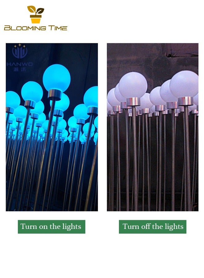 بلومنغ تايم اثنين من الطاقة الشمسية بروبلين الكرة الصمام مصباح مضيئة الكرة مصباح المناظر الطبيعية في الهواء الطلق للماء الإضاءة فناء الشوارع الملونة الكرة أضواء الحديقة - Image 2