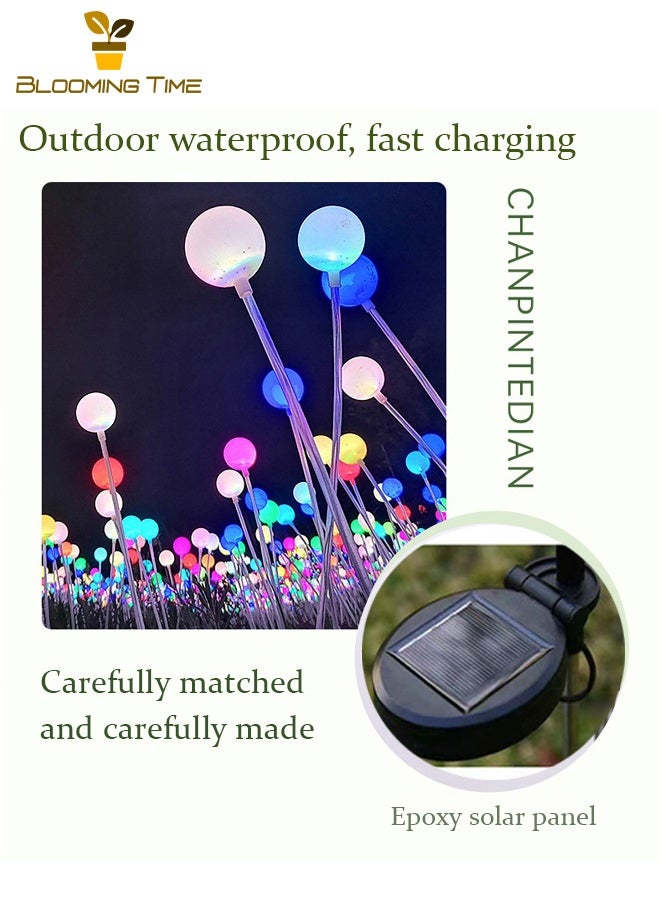 بلومنغ تايم اثنين من الطاقة الشمسية بروبلين الكرة الصمام مصباح مضيئة الكرة مصباح المناظر الطبيعية في الهواء الطلق للماء الإضاءة فناء الشوارع الملونة الكرة أضواء الحديقة - Image 4