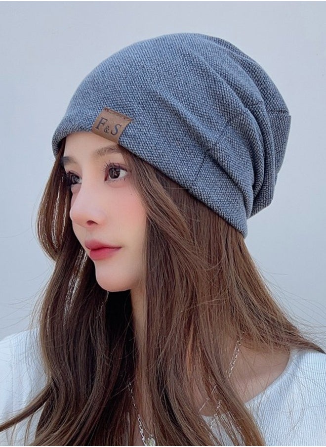Joychic - Slouchy Beanie Hat Baggy Skull Sleep Cap Thin Hip-hop Soft Stretch Knit Sleeping Hat Headwear Head Wrap Cap for Women Dark Blue - Image 1