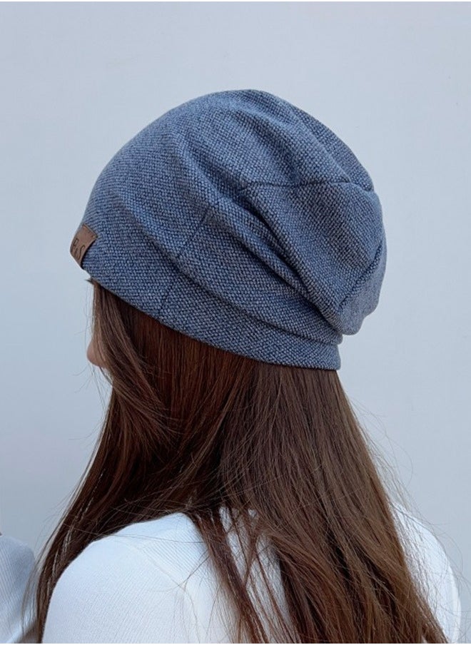 Joychic - Slouchy Beanie Hat Baggy Skull Sleep Cap Thin Hip-hop Soft Stretch Knit Sleeping Hat Headwear Head Wrap Cap for Women Dark Blue - Image 1