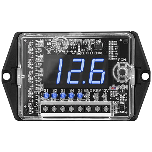 Taramp's عداد فولت رقمي للسيارات من تارامبس وموزع VTS 5.1 LED أزرق للسيارات 5 مخرجات موزع وضع SPL حماية من الفولتية، عرض رقمي، مراقب صوت السيارة، أسود - Image 1
