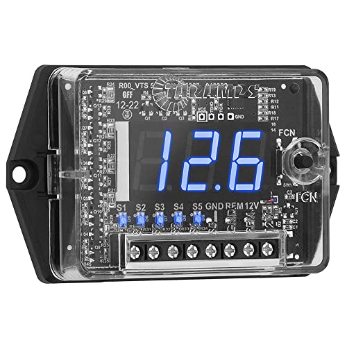 Taramp's عداد فولت رقمي للسيارات من تارامبس وموزع VTS 5.1 LED أزرق للسيارات 5 مخرجات موزع وضع SPL حماية من الفولتية، عرض رقمي، مراقب صوت السيارة، أسود - Image 2