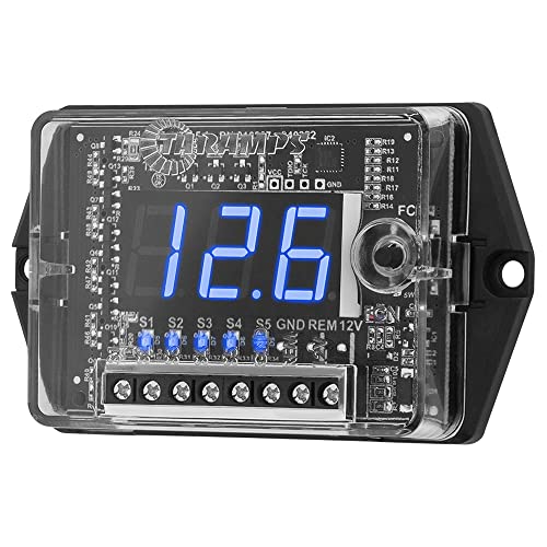 Taramp's عداد فولت رقمي للسيارات من تارامبس وموزع VTS 5.1 LED أزرق للسيارات 5 مخرجات موزع وضع SPL حماية من الفولتية، عرض رقمي، مراقب صوت السيارة، أسود - Image 3