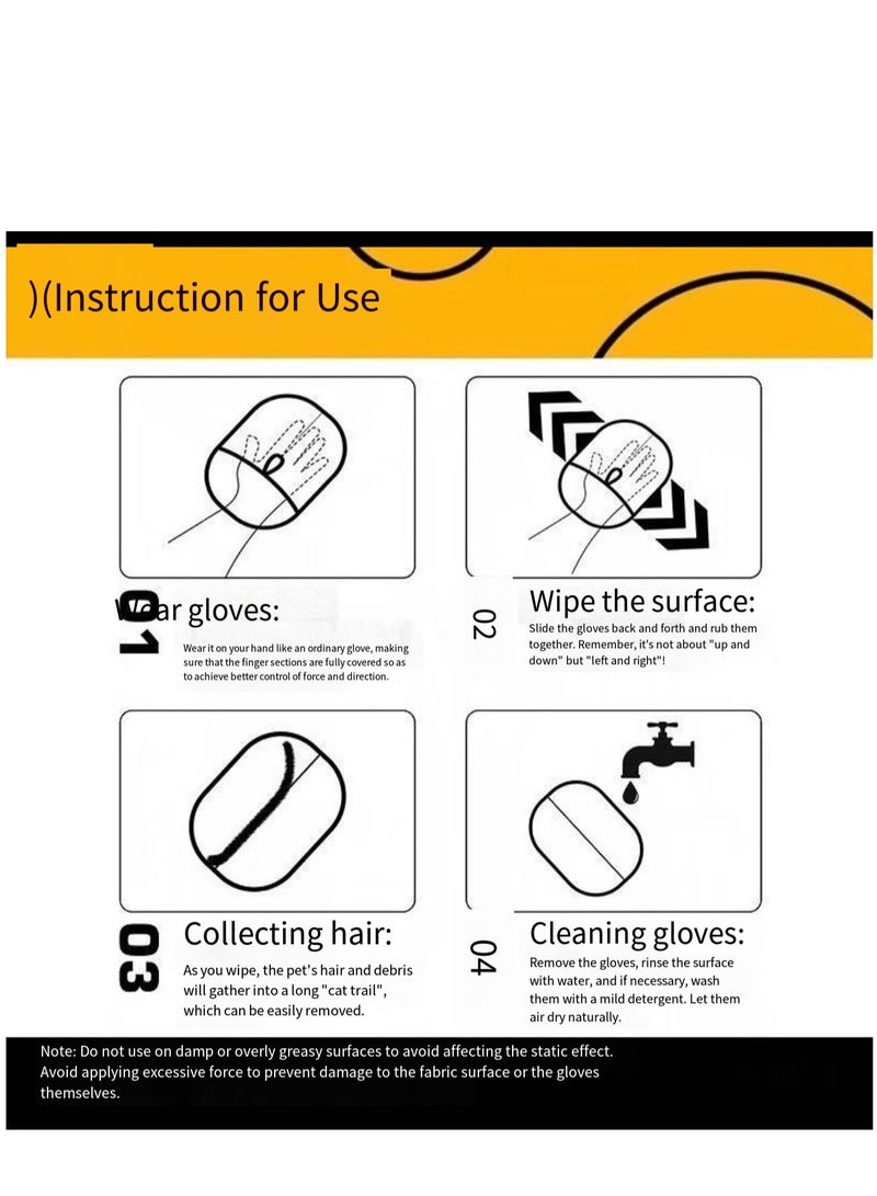 قفازات إزالة الشعر منظف شعر القطط لإزالة آثار امتصاص شعر الكلاب في المنزل لإزالة شعر القطط والكلاب ومكشطة شعر السجاد والسرير - Image 4