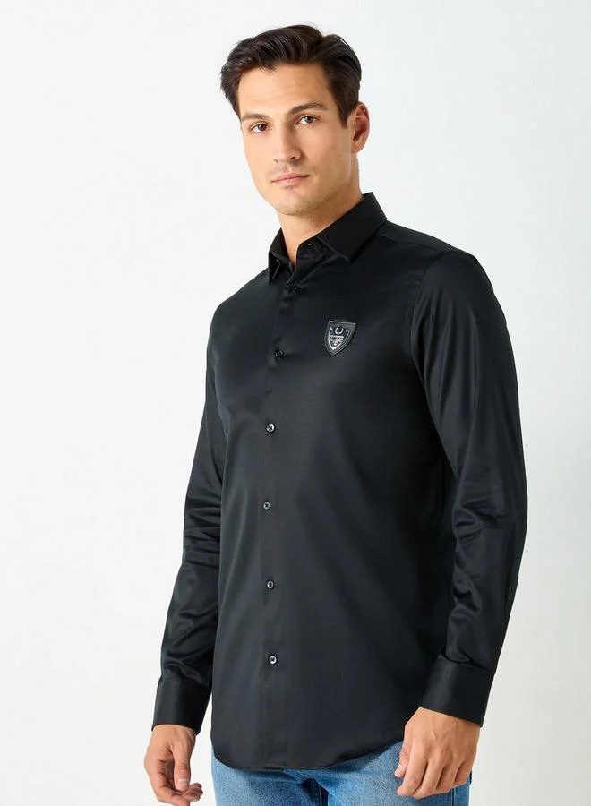 Emperor Solid Shirt with Long Sleeves and Button Closure
