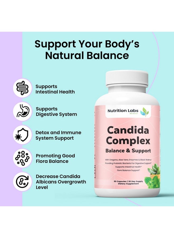 Generic NUTRITION LABS BE BETTER Candida Cleanse Detox Women & Men Supplement. Gut Flora & pH Level, Intestinal Health W/Probiotics. Anti Yeast Overgrowth W/Oregano, Caprylic Acid  - Image 2