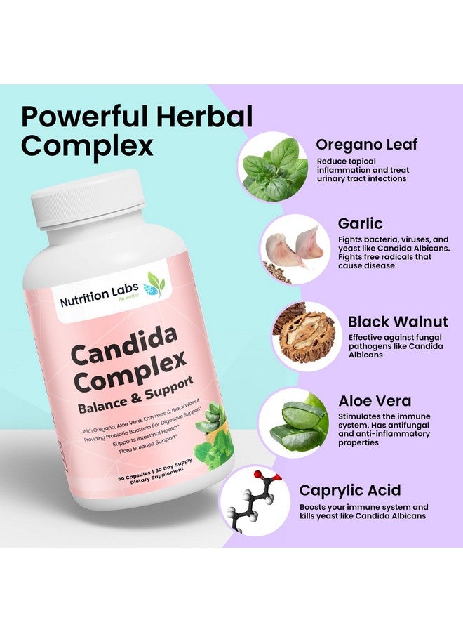 Generic NUTRITION LABS BE BETTER Candida Cleanse Detox Women & Men Supplement. Gut Flora & pH Level, Intestinal Health W/Probiotics. Anti Yeast Overgrowth W/Oregano, Caprylic Acid  - Image 3