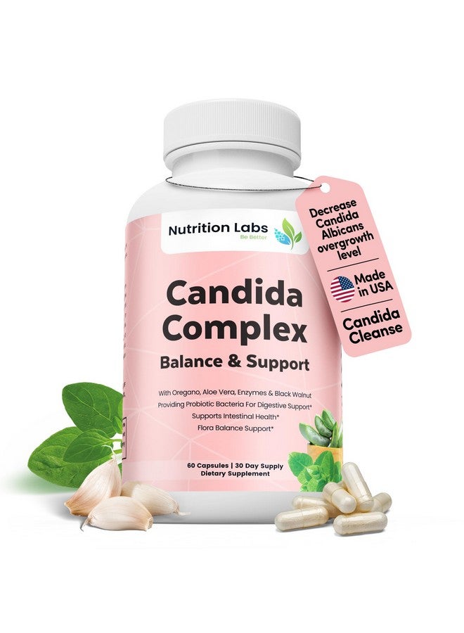 Generic NUTRITION LABS BE BETTER Candida Cleanse Detox Women & Men Supplement. Gut Flora & pH Level, Intestinal Health W/Probiotics. Anti Yeast Overgrowth W/Oregano, Caprylic Acid  - Image 1
