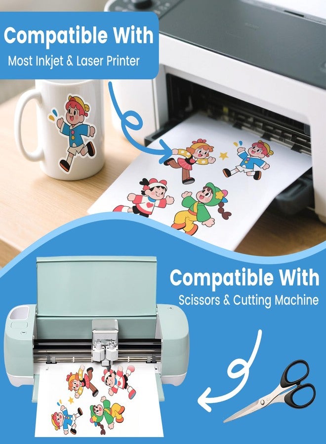 NUITPY 40 Sheets Glossy Sticker Paper, 8.5in x 11in Sticker Paper for Inkjet Printer, Self-adhesive Printable Sticker Papers, Vibrant Colors, Dries Quickly, US Letter Size - Image 3