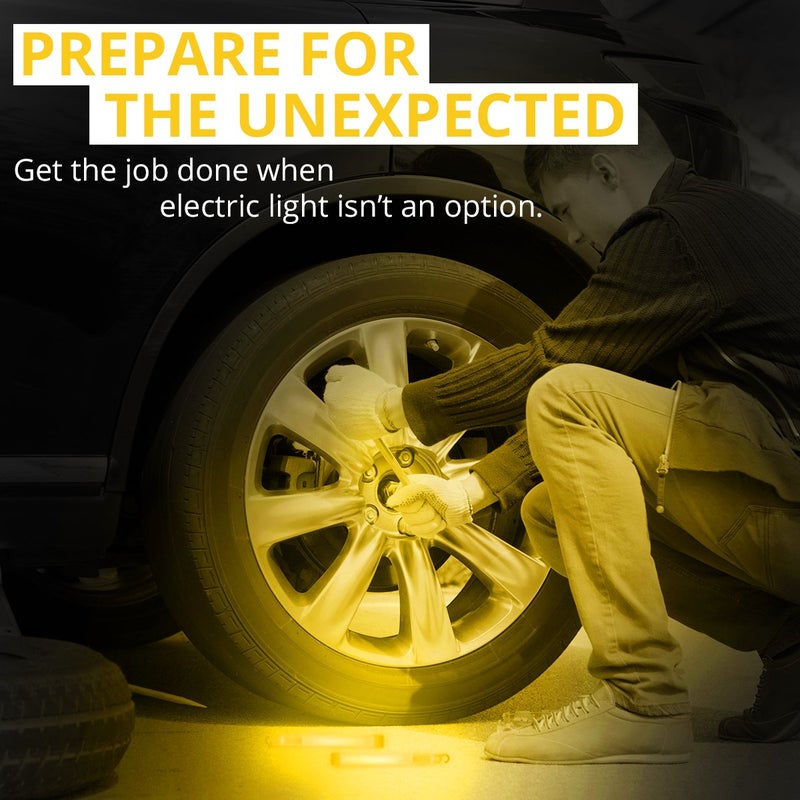 Cyalume Yellow Emergency Glow Sticks - Premium 6” SnapLight Survival Glow Sticks with 8 Hour Duration for Use as Emergency Flares and Hiking Safety Gear (Bulk Pack of 20 Safety Glow Sticks) - Image 4