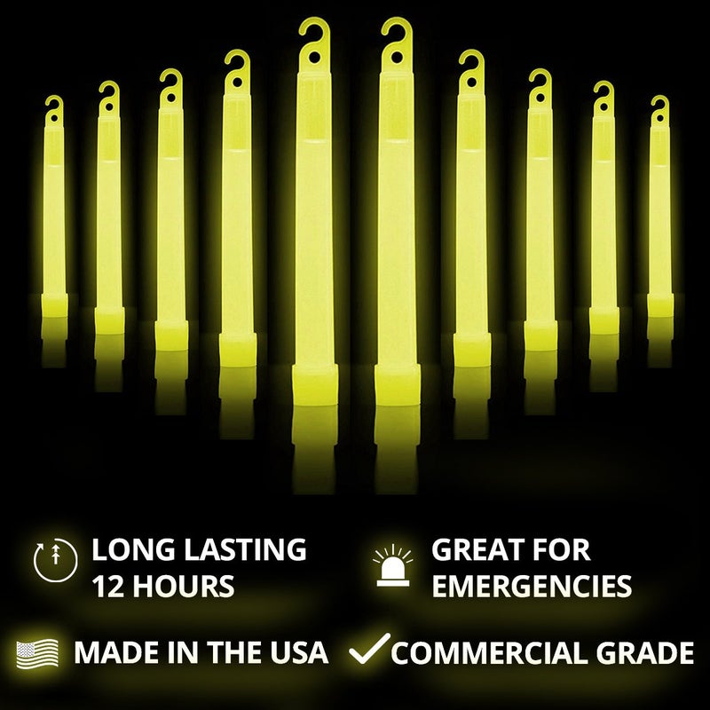 Cyalume Yellow Emergency Glow Sticks - Premium 6” SnapLight Survival Glow Sticks with 8 Hour Duration for Use as Emergency Flares and Hiking Safety Gear (Bulk Pack of 20 Safety Glow Sticks) - Image 2