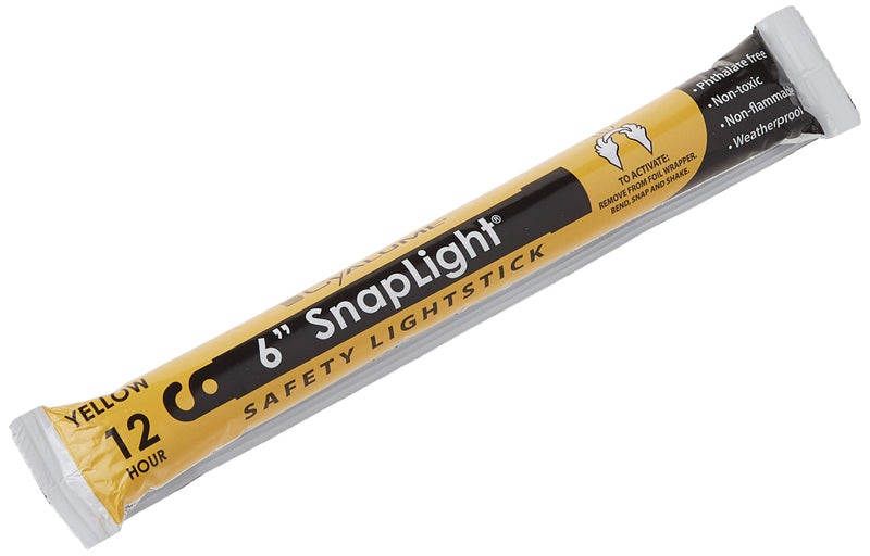 Cyalume Yellow Emergency Glow Sticks - Premium 6” SnapLight Survival Glow Sticks with 8 Hour Duration for Use as Emergency Flares and Hiking Safety Gear (Bulk Pack of 20 Safety Glow Sticks) - Image 1