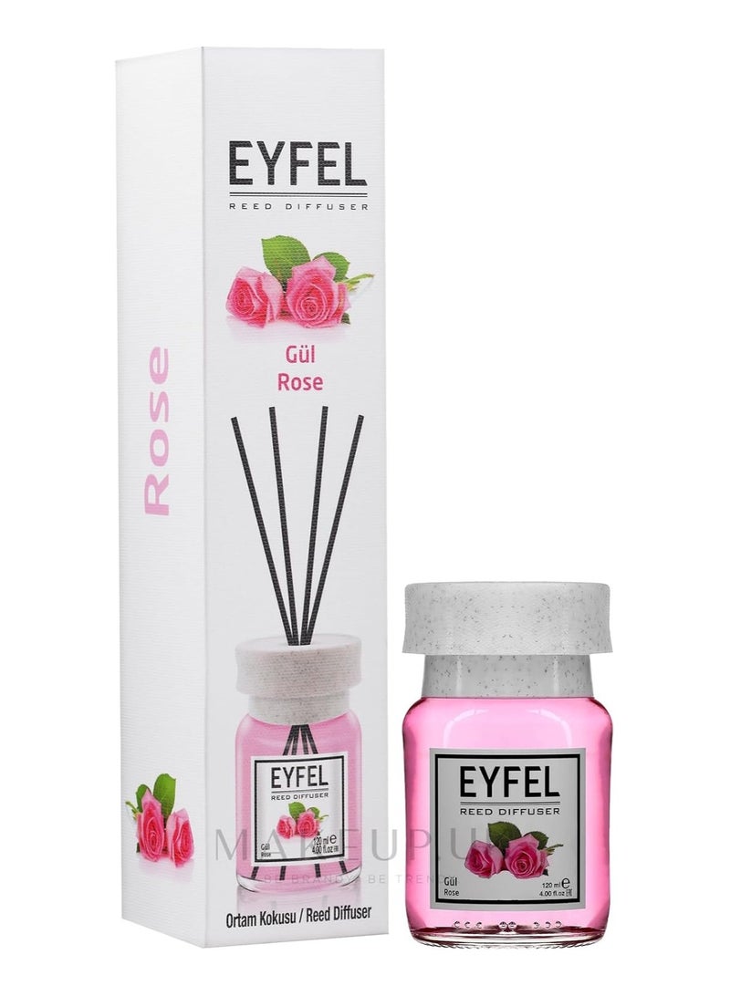 EYFEL ROSE Reed Diffuser Set – 120ML Premium Long-Lasting Fragrance with Elegant Diffuser Sticks for Bathrooms, Living Spaces, Offices, Shops & Showrooms  - Image 2