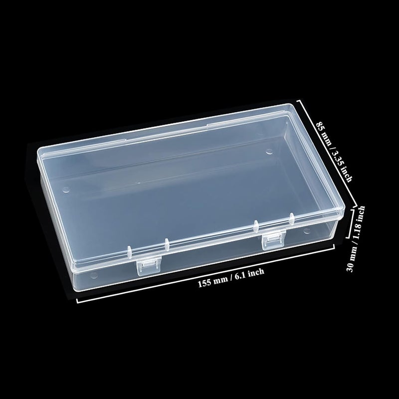 Thintinick 4 Pack Rectangular Clear Plastic Storage Containers Box with Hinged Lid for Beads and Other Small Craft Items (6.1 x 3.3 x 1.18 inch) - Image 2