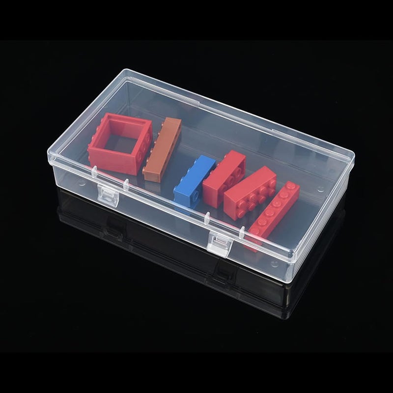 Thintinick 4 Pack Rectangular Clear Plastic Storage Containers Box with Hinged Lid for Beads and Other Small Craft Items (6.1 x 3.3 x 1.18 inch) - Image 5
