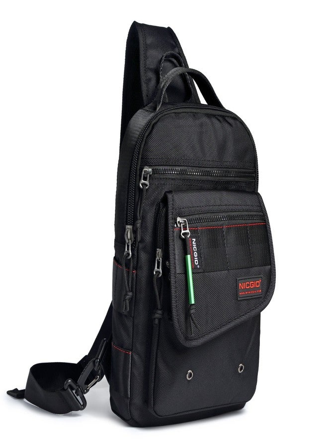 NICGID Sling Bags, Chest Shoulder Backpacks Crossbody Purse Outdoor Chest Bag Travel Backpack for Men Women (Black-385) - Image 1